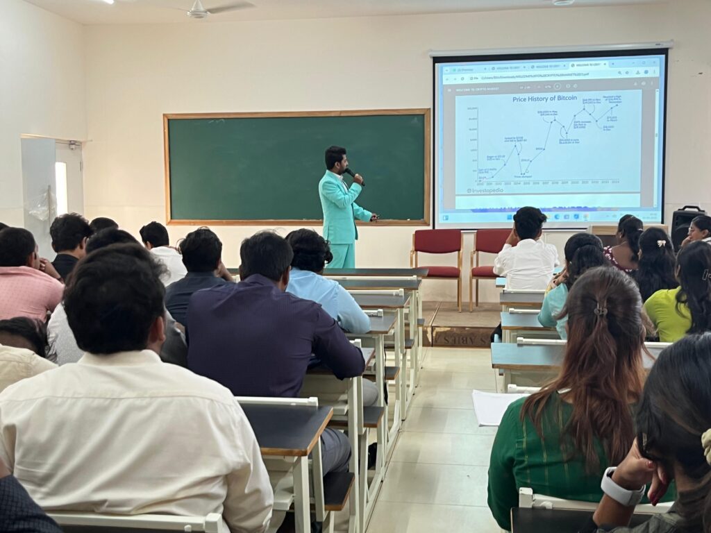 Expert-led session with students involved in stock market education